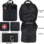 Survival First Aid Kit, MOLLE Medical Pouch Tactical First Aid Kit for Home, Car, Hiking, Travel, Camping, Black