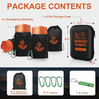 Emergency Blankets for Survival, 2-Pack/4-Pack Space Blankets, Gigantic & Extremely Thick Survival Blanket, Suitable for Outdoor Survival, Camping, and Hiking