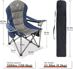 Camping Chairs for Adults,High Back Folding Camp Chair with Cup Holder and Cooler Bag,Heavy Duty Outdoor Lawn Chairs,Perfect for Camping,Hiking,Picnics,and Beach Trips,Blue