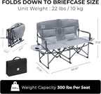 Heavy Duty Portable Folding Camping Chair for Adults with Padded | for Outdoor & Sports, Backpacking, Beach, Lawn, Hunting, Tailgating, Fishing | Supports 400 Lbs (Double, Beige)