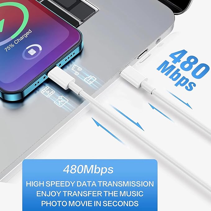 Fast Charging iPhone Fast Charger,3Pack[Apple MFi Certified]Fast Charger iPhone Quick Charging PD USB-C Blocks Cube Adapter with USB C to Lightning Cable for i Phone14/13/12/11 Pro Max Plus/Xs/SE,iPad