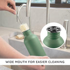 Bambaw 24 oz Stainless Steel Water Bottle, Green, Dishwasher Safe, Non Insulated, No Straw Sage Green