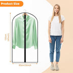 12 Pack Garment Bags 60 * 100cm, 40in Full Clear Garment Covers, Suit Storage Bags, Dress Organizer Bags Used To Protect Shirts, Winter Coats, Jackets
