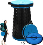 19.7” Heavy Duty Collapsible Stool with Cushion - Portable, Foldable Camping Stool for Adults, Max Capacity 1000lbs (Blue)