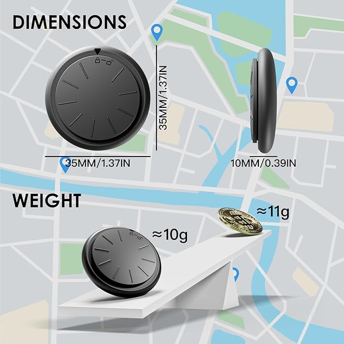 Mini GPS Tracker for Vehicles,Real Time Car GPS Tracker Work with Apple Find My(iOS Only),No Monthly Fee Mini Hidden Car Tracker with Magnetic Case (1PCS Black Tracker, Black Magnetic Case)