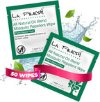 LA Fresh DEET Free Natural Mosquito Repellent Wipes - Long Lasting Bug Repellant - Pack of 50
