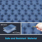 Inflatable Double Camping Mat with Pillow, Build-in Foot Pump Ultralight Sleeping Air Pad for 2 Person, Portable Sleeping Bed Compact for Camping Hiking Backpacking Outdoor (Blue, Double)