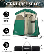 KingCamp Shower Tent, Portable Privacy Tent Outdoor Camping 1/2 Room Toilet Tents with Shower Bag & Dressing Room for Beach, Camping & Hiking