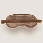 Luxury Silk Sleep Mask with 22mm Mulberry Silk, Velvet Elastic Band, Heat Therapy Pocket, and Travel Pouch, Brown Color