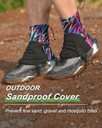 Trail Gaiters, Waterproof Low Shoe Protectors, Adjustable Boots Gators for Hiking & Running - Prevents Debris in Shoes