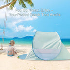 Action Air UPF 50+ Pop Up Beach Tent for 2-3 People, Instant Sun Shelter with 360°Ventilation, Water-Resistant Canopy, Lightweight & Portable Sun Shade for Beach, Camping, Sports (Green)