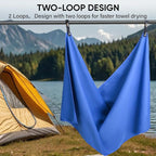 APEXUP Microfiber Travel Towel, Ultra Absorbent Quick Dry Towels, Lightweight Gym Sports Camping Towel for Workout, Yoga, Beach, Shower, Swimming (72"×40", Dark Blue)