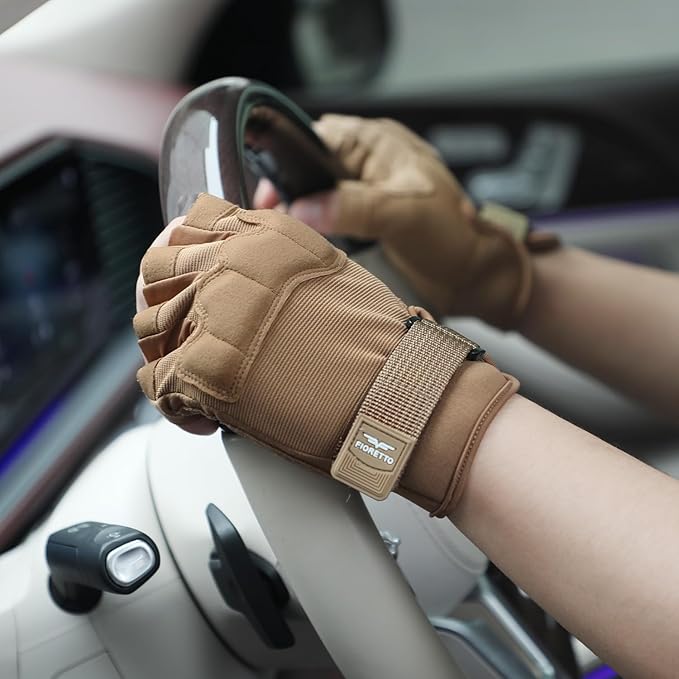 FIORETTO Fingerless Gloves, Half Finger Gloves for Driving, Cycling, Shooting, Hunting, Motorcycle, Climbing, Outdoor Work 215801