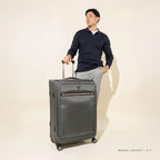Travelpro Platinum Elite Softside Expandable Checked Luggage, 8 Wheel Spinner Large Suitcase, TSA Lock, Men and Women, True Navy Blue, Checked Large 29-Inch