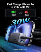 INIU Slimmest 10000mAh 45W PD Fast Charging Portable Charger & 2-Pack 30W PD Fast Charging, [USB-C + USB-A] Wall Charger Combo