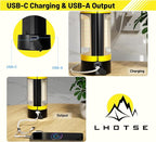 LHOTSE Rechargeable Camping Light with Stand, 83" Tall Portable 3000 Lumens Cordless Work Light with 3 LED Lamps Head & Detachable Tripod, 9AH Battery LED Work Light Dimmable with Travel Bag