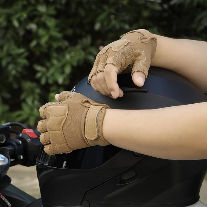 FIORETTO Fingerless Gloves for Airsoft Shooting Half Finger Hunting Hiking Cycling Driving Motorcycle Climbing Work Gloves M210603