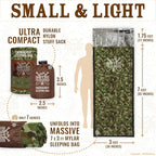 Emergency Sleeping Bag with Hood | Ultralight, Waterproof, Thermal Mylar Sleeping Bag Liner | Survival Bivy Space Blanket Bivey for Hiking, Backpacking, Earthquake, Camping, 72 Bug Out, Survival Kit