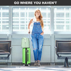 Kono Luggage Set 4 Piece Carry On Hardside Luggage with TSA Lock Spinner Wheels Carry On Suitcase Apple Green