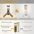 Camping-Lights-Rechargeable,Outdoor Telescopic-Collapsible-Lanterns with 2 Light Sources Mobile Lighting 10500mAh Battery Flash Light & Road Lamp for Adventure/Hiking/Camping/Live Streaming(Khaki)