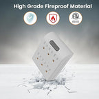6-Outlet Extender 2 Pack, 3-Prong Grounded Wall Tap Adapter with LED Guide Light, 1875W Multiple Plug Electrical Outlets Splitter for Home, Office, Hotel, Travel, ETL Listed, Cruise Essentials, White