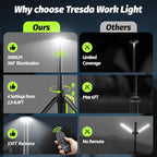 Rechargeable Telescopic Camping Light, 3000LM LED Work Lights on Stand, 8.4 FT Hight Light Ranger 80 FT Portable Outdoor Light, Quick Setup Tripod Light for Outdoor, Jobsite, Emergency