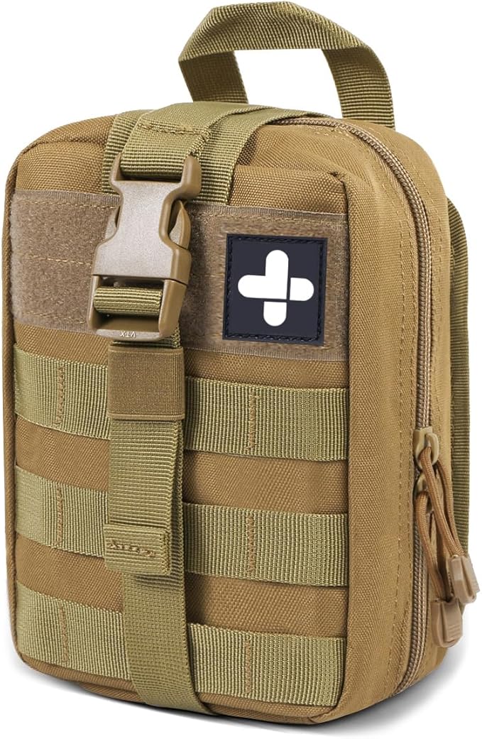 Gogoku First Aid Pouch 1000D Nylon Tactical Molle Tear Away Medical Pouch Empty Utility Pouch for Outdoor Activities Medical Supplies Camping Hiking Travel,Bag Only