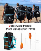 Abahub Adjustable Kayak Paddle 210-230 cm/ 230-250 cm Floating Kayaking Oars Boating Oars Canoeing Oars Black