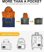 Outdoor Ventures Men's Rain Jacket Waterproof Lightweight Packable Rain Pullover for Hiking Golf Running