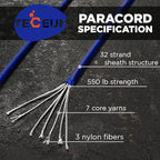 TECEUM 5/32" Paracord Rope 1000 – 1000ft / 200ft / 100ft / 50ft – Tactical Parachute Cord 4mm – 45+ Colors – Nylon String for Survival & Camping Gear – Stripe Cord for Survival – Utility Rope