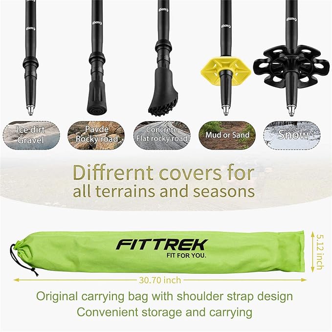 Hiking Poles for Kids - Ultralight Nordic Walking Sticks - Telescopic Child Trekking Poles Collapsible 2 Pack