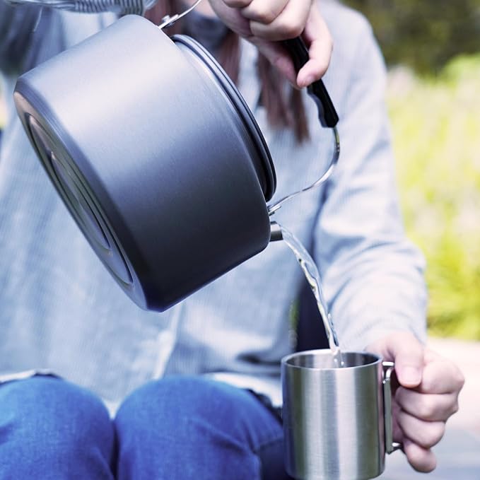 Bulin 2.2L Camping Kettle with 2&4 Stainless Steel Cups for Outdoor Camping Cookware Hiking Backpacking Kitchen Campfire and Picnic, Carrying Bag