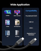Silkland 80Gbps USB 4 for Thunderbolt 5 Cable 1FT, 240W PD 3.1 Charging, up to 120Gbps Bandwidth for Dual 8K, Braided USB C Data Cable Compatible Thunderbolt 4/5, SSD, MacBook M4 Pro, iPhone17/16,Dock