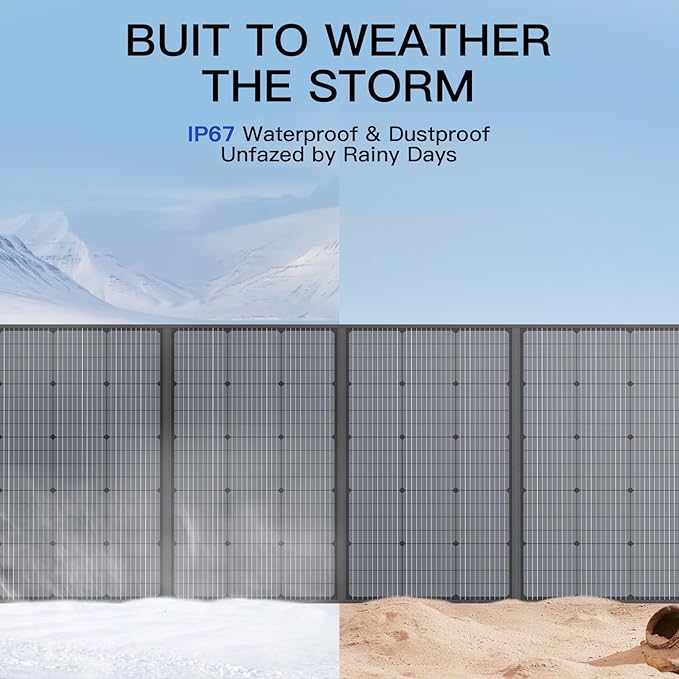 400W Portable Solar Panel, Lightweight Foldable Solar Panels Complete with an Adjustable Kickstand, IP67 Waterproof Solar Charger for Outdoor Camping, Portable Power Station, Motorhome, RV