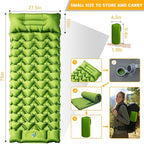 Ultralight Camping Sleeping Pad with Built-in Pillow & Foot Pump, Compact Inflatable Air Mattress for Backpacking, Hiking, Tent, Travel Camp & Outdoor Adventures