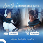 BCOZZY Kids Travel Neck Pillow (8-12 Y/O) – Patented Soft Child Pillow for Head & Chin Support in Car, Airplane, and Road Trip Sleeping. Adjustable Size. Carry Bag. Fully Washable. Medium, Gray