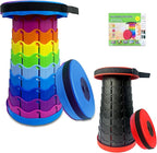 Jakuva Upgraded Travel Camping Stool, Retractable Folding Stool,Collapsible Telescoping Portable Stool with Max Load 360lbs for Adults for Indoor Outdoor Hiking Gardening, Blue