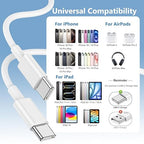 iPhone 16 15 Charger Fast Charging,2Pack 10FT Extra Long USB C to C Fast Charging Cord Woven Cable 20W USB C Charger Block for iPhone 16 Pro Max/16 Plus/iPhone 15/15 Pro Max/iPad Pro/Air/Mini/AirPods