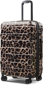 Tolino Carry on Luggage 22x14x9 Airline Approved-20 Inch Hardside Suitcase with Wheels TSA Lock, PC+ABS Lightweight Carry on Suitcases for Women and Men Cheetah Print