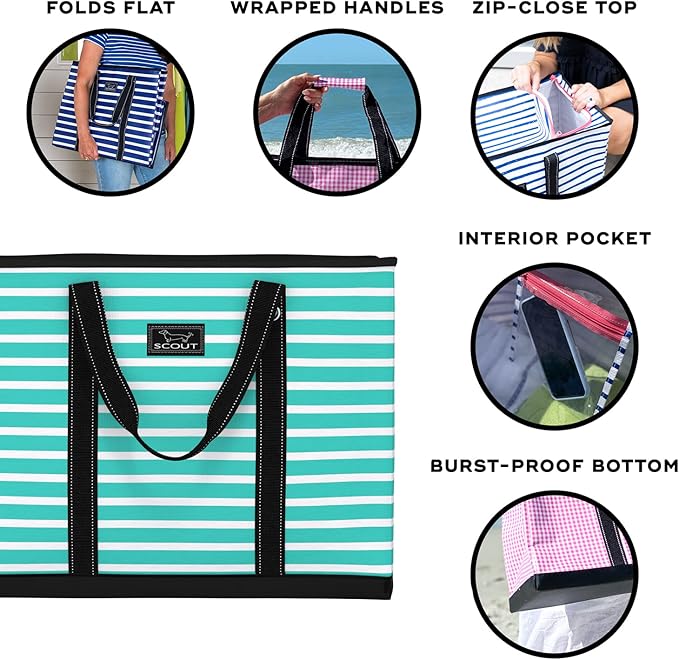 SCOUT 4 Boys Zip Tote XX-Large - Durable Lightweight Bag for Beach, Pool, Family Travel, Storage - Water-Resistant, Zips Shut