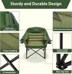 Oversized Camping Chair, Portable Folding Camping Chairs with Side Pocket, Cup Holder and Carry Bag, Heavy Duty Outdoor Camping Chairs for Adults, Fishing, Sports, Trip, up to 400lbs, Style 2