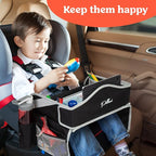 PILLANI Kids Travel Tray for Car - Car Seat Tray with Activity Sheets & Pens, Road Trip Essentials for Car & Airplane, Must Have Toddler Travel Lap Desk Accessories - Road Trip Activities for Kids