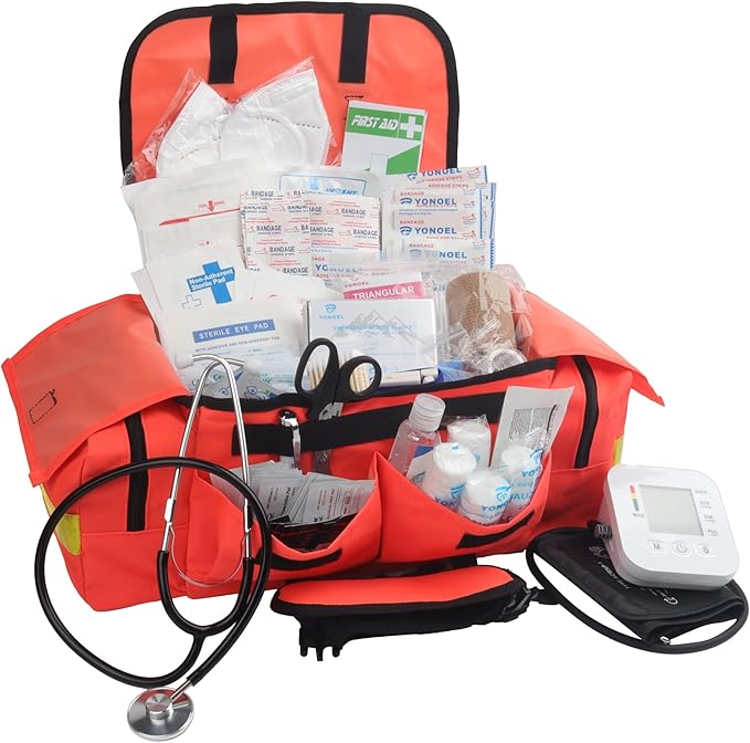 EMT 1st Emergency Responder First Aid Kit | Medical Trauma Bag for Disaster Preparedness | Perfect for Wilderness, Camping, Home, Car, & Office | Our Lightweight Kits Come with 40 Unique Items