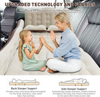 ISWEES Car Bed SUV Air Mattress, Car Air Mattress with Electric Pump, 2 Inflatable Pillows and 2 Footrests for Back Seat, Side Seat,Trunk Sleeping, Thickened Camping Bed - Brown