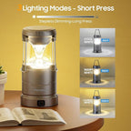 4 Pack Camping Lanterns Rechargeable Collapsible, 65 LED 3 Lighting Modes, 1000LM Dimmable Camping Lights Waterproof, Portable Lantern for Camping Essentials Power Outages Tent Emegency Home Hiking