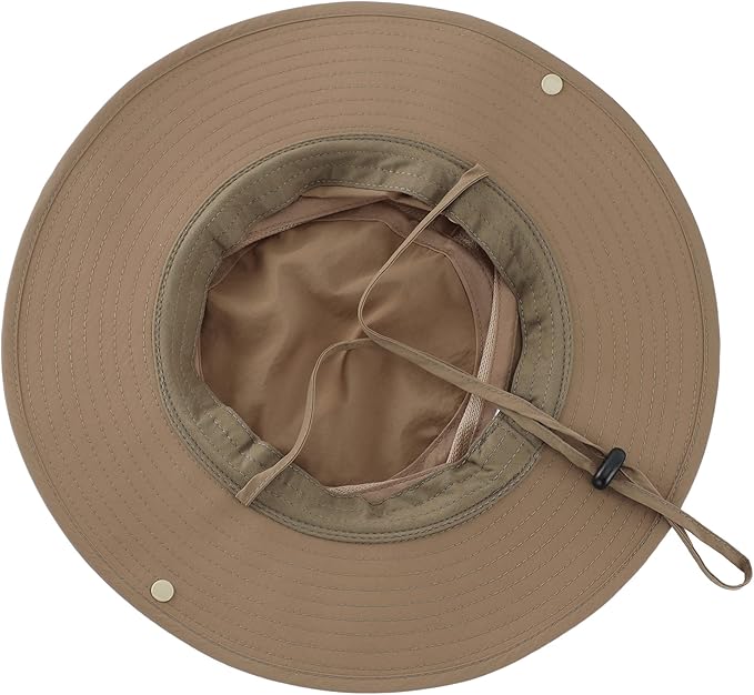 Connectyle Wide Brim Sun Hat for Men Breathable Cowboy Boonie Hat UPF 50+ Sun Protection Bucket Hat for Fishing Hiking