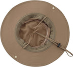 Connectyle Wide Brim Sun Hat for Men Breathable Cowboy Boonie Hat UPF 50+ Sun Protection Bucket Hat for Fishing Hiking