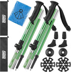 AISUNOURDOOR Lightweight Adjustable Trekking Poles, Aluminum Collapsible Travel Hiking or Walking Sticks for Women Children, with One Disposable Raincoat