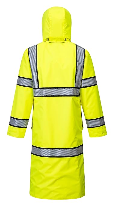 Portwest Hi-Vis Reversible Raincoat - UH447, Yellow/Black, XXL