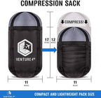 VENTURE 4TH Backpacking Sleeping Bag – XXL, Double and Single Sizes - Lightweight Warm & Cold Weather Sleeping Bags for Adults, Kids & Couples – Ideal for Hiking, Camping & Outdoor Adventures